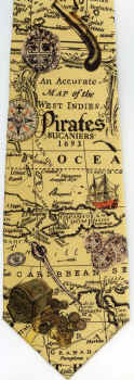 Pirate History and Treasure Map Tie necktie
