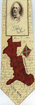 Map of the World Political civil war between the states confederate states Robert E Lee necktie Tie
