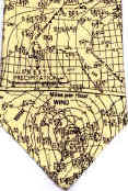 Weather Chart and Map Tie in cream