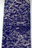 Weather Chart and Map Tie in navy