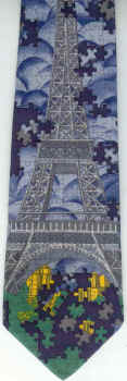 Eiffel tower jigsaw puzzle hobby necktie tie