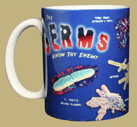  microbes and germs mug ceramic coffee Infectious Awareables microbe bacteria virus molecule cell disease microscope tie Necktie  Germs Ceramic Mug