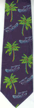 Palms and boats repeat Tie