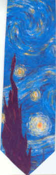 Van Gogh's Starry Night conifer coniferous cedar Tie
