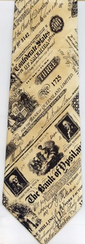 Confederate Bank notes currency tie necktie