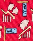 Financial Finance  Piggy Went To Market charts up and down stock market Tie Necktie