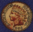 Coins indian head penny buffalo nickel currency tie necktie