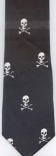 Halloween Pirate Skull and crossbones skinny NECKTIE Tie