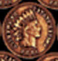 Coins indian head penny currency tie necktie