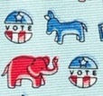 Democratic Donkey republican elephant vote button Repeat Political museum artifacts necktie Tie ties neckwear ties tye neckwears