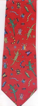 Cute Crawly Creatures lizards Insects bugs Creepy critters Save the Children tie Necktie