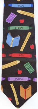 Let's Learn Teacher Necktie book School Education Save The Children necktie Tie
