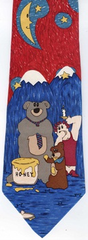 Midnight Snack bear and kids camping Save the Children tie Necktie