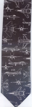 Cool Your Jets spec drawings engineering jet Aircraft plane necktie tie