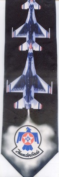 Thunderbirds Crest Repeat jet Aircraft plane necktie tie
