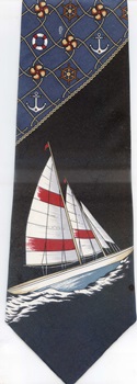 Sailing Regatta Circa 1950, Americana Series Neckties, Americana Series Neckties, nautical fishing sail boat water transportation Tie necktie