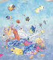 aquatic marine invertebrate species mollusc shellfish sea shells coral reef and fish on a t-shirt