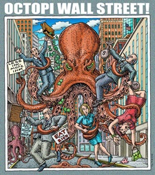 Ray Troll octopus wall street occupy movement bank crisis octopi protest t-shirt
