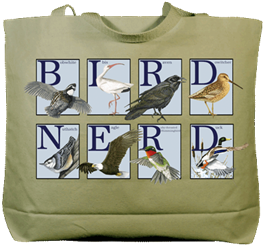 Backyard songbirds on a canvas book bag, beach bag or shopping bag