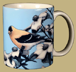 Gold Finch Ceramic Mug