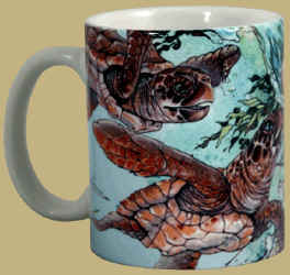 Sea Turtle Splash Ceramic Mug