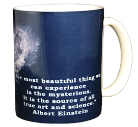 Einstein on a Bicycle and Galaxy Astronomy Ceramic Mug