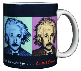 Einstein on a Bicycle and Galaxy Astronomy Ceramic Mug