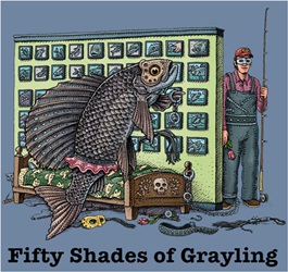 Ray Troll 50 Shades Of gray Grayling fish species torture discipline submission story of O bedroom soft pornography t-shirt