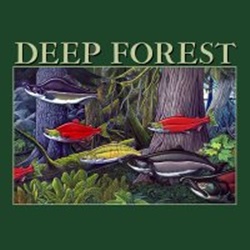 Ray Troll Deep Forest salmon species fish in the pacific northwest rain forest fertility humor t-shirt