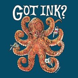 Ray Troll Got Ink? parody of milk commercial octopus artist t-shirt
