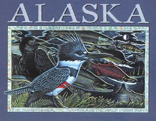 King Fisher salmon raven Ray Troll Alaska spawning salmon t-shirt