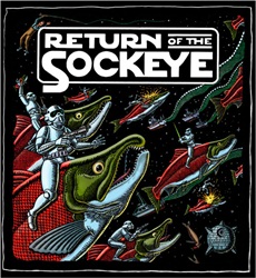 Ray Troll Alaska spawning salmon Return Of The Sockeye t-shirt