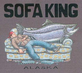 Ray Troll Alaska spawning salmon Sofa King t-shirt