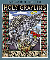 Ray Troll holy grayling and crusade scene making pun about Holy grail cup fish humor t-shirt
