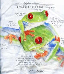 south and central american tropical poison dart and red eyed treefrog tree Frog species on a t-shirt
