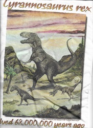 Tyranosaurus rex dinosaurs by Czech artist Moravec t-shirt tshirt tee shirt