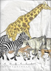 Serengeti Ungulates giraffe, zebra, antelopes t-shirt tshirt tee shirt