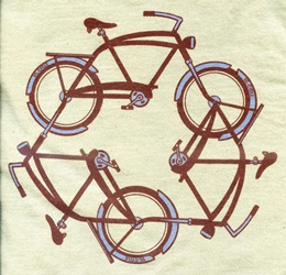 reduce reuse recycle ecology bicycle low impact human pwered transportation clean energy  t-shirt