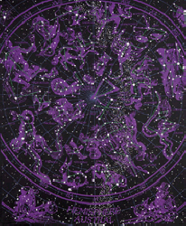 Constellations Astronomy stars with glow in the dark ink cotton t-shirt