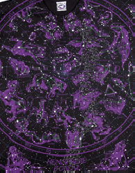 Constellations Astronomy stars with glow in the dark ink cotton t-shirt