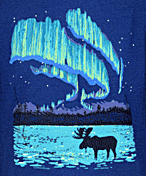Northern Lights and Moose aura borealis stars Constellations Astronomy t-shirt