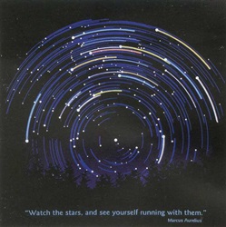  stars with glow in the dark ink star paths circling the north star as the earth turns t-shirt