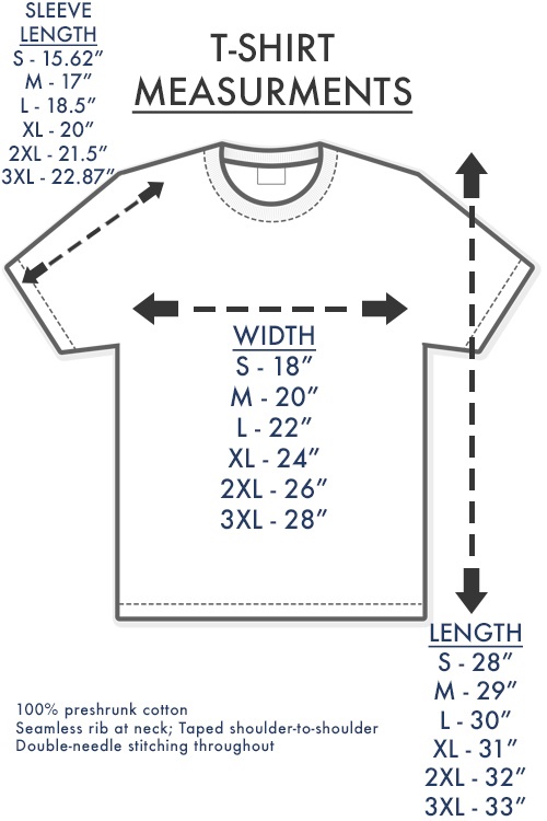 T shirt Size Guide