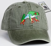 Red Eyed Tree Frog amphibian hat embroidered cap baseball trucker Embroidered Cap