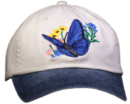 Blue Butterfly  Insect invertebrate Hat ball hat baseball embroidered cap adjustible trucker