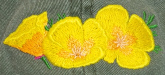 California Poppies  Flower plant Blooms Hat Embroidered Cap