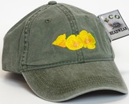 California Poppies Flower plant Blooms Hat Embroidered Cap