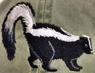 Striped Skunk  Hat ball hat embroidered cap adjustible trucker