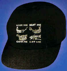 Hook Me Beat Me cook me Eat me Ray Troll Fish Hat ball hat baseball embroidered cap adjustible trucker