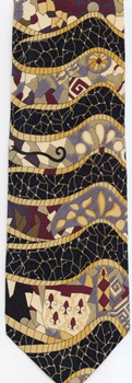 Antoni Gaudi mosaic Guell Park  Signature Architect fabric designer tie Necktie